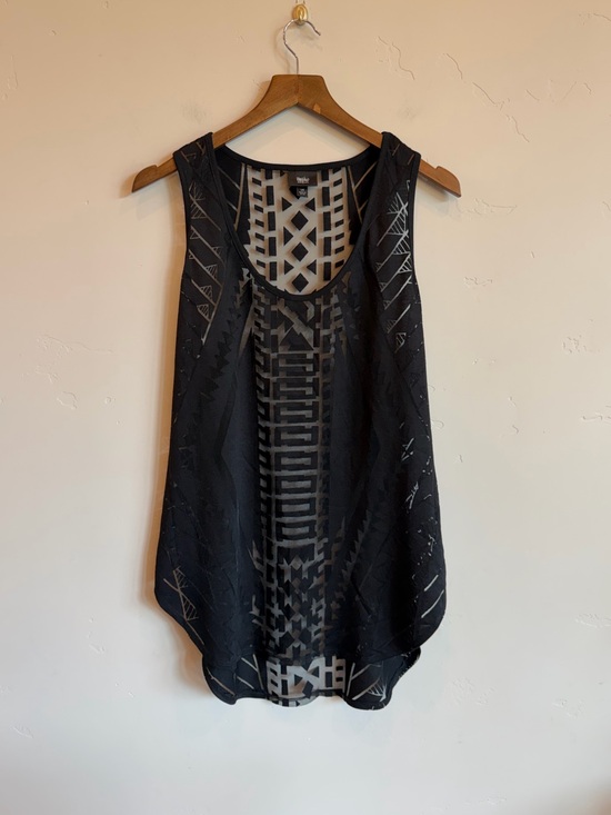 Mossimo Supply Co. Tops - MOSSIMO Target Black Sheer Geometric Design Swimsuit Cover Or Tank Top